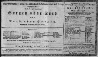 Theaterzettel (Oper und Burgtheater in Wien) 18140612 Seite: 1