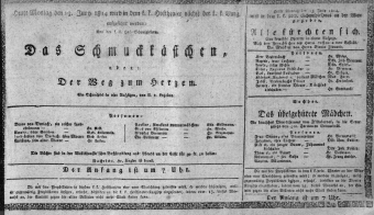 Theaterzettel (Oper und Burgtheater in Wien) 18140613 Seite: 1