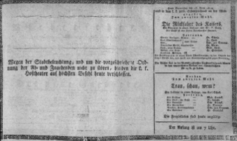 Theaterzettel (Oper und Burgtheater in Wien) 18140616 Seite: 1
