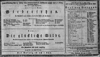 Theaterzettel (Oper und Burgtheater in Wien) 18140619 Seite: 1