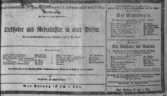 Theaterzettel (Oper und Burgtheater in Wien) 18140630 Seite: 1