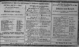 Theaterzettel (Oper und Burgtheater in Wien) 18140708 Seite: 1