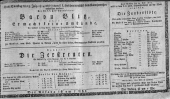 Theaterzettel (Oper und Burgtheater in Wien) 18140723 Seite: 1