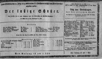 Theaterzettel (Oper und Burgtheater in Wien) 18140724 Seite: 1