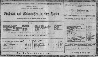 Theaterzettel (Oper und Burgtheater in Wien) 18140728 Seite: 1