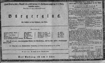 Theaterzettel (Oper und Burgtheater in Wien) 18140805 Seite: 1