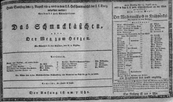 Theaterzettel (Oper und Burgtheater in Wien) 18140813 Seite: 1