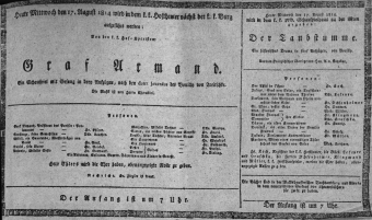 Theaterzettel (Oper und Burgtheater in Wien) 18140817 Seite: 1