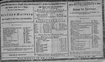 Theaterzettel (Oper und Burgtheater in Wien) 18140822 Seite: 1