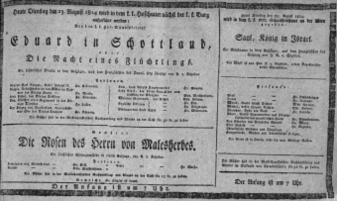 Theaterzettel (Oper und Burgtheater in Wien) 18140823 Seite: 1