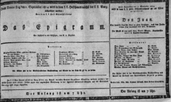 Theaterzettel (Oper und Burgtheater in Wien) 18140901 Seite: 1