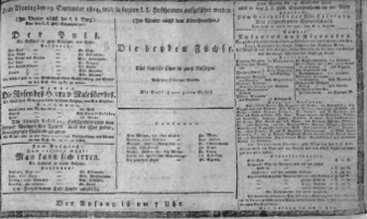 Theaterzettel (Oper und Burgtheater in Wien) 18140919 Seite: 1