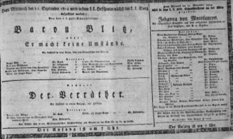 Theaterzettel (Oper und Burgtheater in Wien) 18140921 Seite: 1