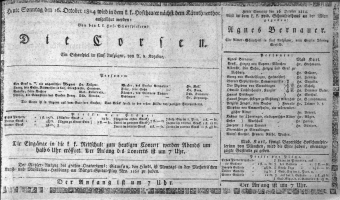 Theaterzettel (Oper und Burgtheater in Wien) 18141016 Seite: 1