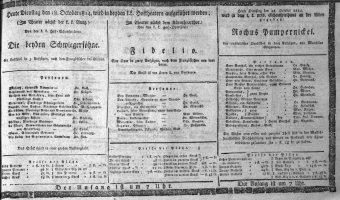 Theaterzettel (Oper und Burgtheater in Wien) 18141018 Seite: 1