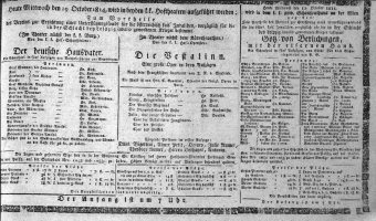 Theaterzettel (Oper und Burgtheater in Wien) 18141019 Seite: 1