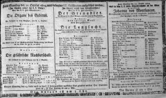 Theaterzettel (Oper und Burgtheater in Wien) 18141022 Seite: 1