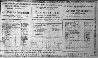 Theaterzettel (Oper und Burgtheater in Wien) 18141030 Seite: 1
