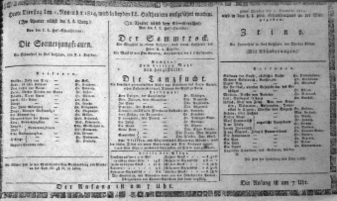 Theaterzettel (Oper und Burgtheater in Wien) 18141101 Seite: 1