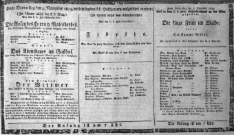 Theaterzettel (Oper und Burgtheater in Wien) 18141103 Seite: 1