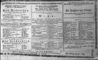 Theaterzettel (Oper und Burgtheater in Wien) 18141112 Seite: 1
