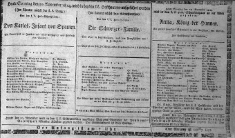Theaterzettel (Oper und Burgtheater in Wien) 18141120 Seite: 1