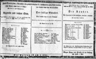 Theaterzettel (Oper und Burgtheater in Wien) 18141204 Seite: 1
