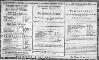 Theaterzettel (Oper und Burgtheater in Wien) 18141209 Seite: 1
