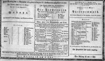 Theaterzettel (Oper und Burgtheater in Wien) 18141212 Seite: 1