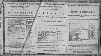 Theaterzettel (Oper und Burgtheater in Wien) 18150103 Seite: 1
