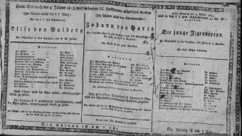 Theaterzettel (Oper und Burgtheater in Wien) 18150104 Seite: 1