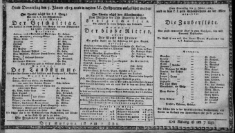 Theaterzettel (Oper und Burgtheater in Wien) 18150105 Seite: 1