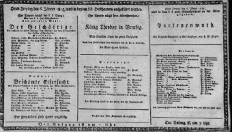 Theaterzettel (Oper und Burgtheater in Wien) 18150106 Seite: 1
