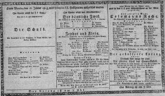 Theaterzettel (Oper und Burgtheater in Wien) 18150116 Seite: 1