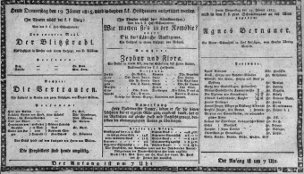 Theaterzettel (Oper und Burgtheater in Wien) 18150119 Seite: 1