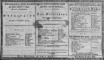 Theaterzettel (Oper und Burgtheater in Wien) 18150120 Seite: 1