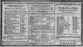 Theaterzettel (Oper und Burgtheater in Wien) 18150121 Seite: 1