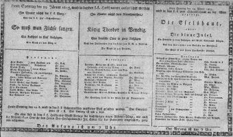 Theaterzettel (Oper und Burgtheater in Wien) 18150129 Seite: 1