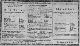 Theaterzettel (Oper und Burgtheater in Wien) 18150201 Seite: 1