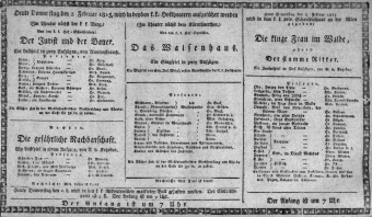 Theaterzettel (Oper und Burgtheater in Wien) 18150202 Seite: 1
