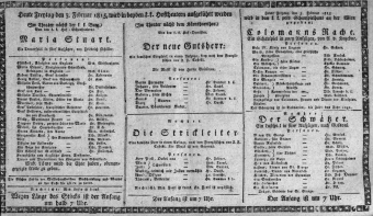 Theaterzettel (Oper und Burgtheater in Wien) 18150203 Seite: 1