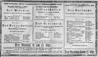 Theaterzettel (Oper und Burgtheater in Wien) 18150207 Seite: 1