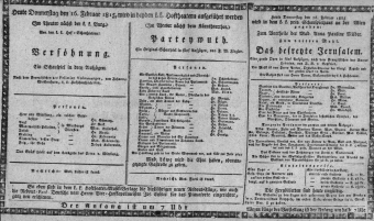 Theaterzettel (Oper und Burgtheater in Wien) 18150216 Seite: 1