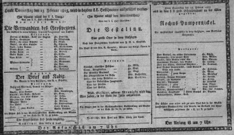 Theaterzettel (Oper und Burgtheater in Wien) 18150223 Seite: 1