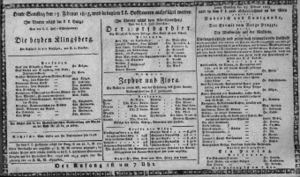 Theaterzettel (Oper und Burgtheater in Wien) 18150225 Seite: 1