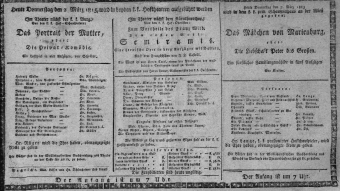 Theaterzettel (Oper und Burgtheater in Wien) 18150302 Seite: 1