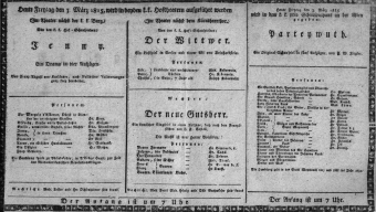 Theaterzettel (Oper und Burgtheater in Wien) 18150303 Seite: 1