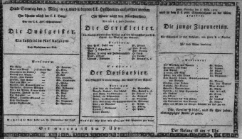 Theaterzettel (Oper und Burgtheater in Wien) 18150305 Seite: 1