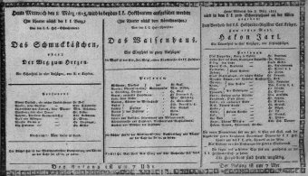 Theaterzettel (Oper und Burgtheater in Wien) 18150308 Seite: 1