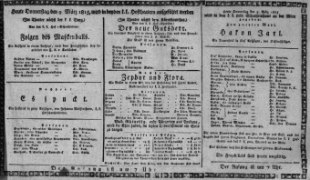 Theaterzettel (Oper und Burgtheater in Wien) 18150309 Seite: 1
